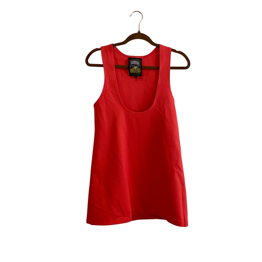 NWT Sugarhigh Lovestoned‎ Red Scoop Neck Tank Tunic Dress Size S